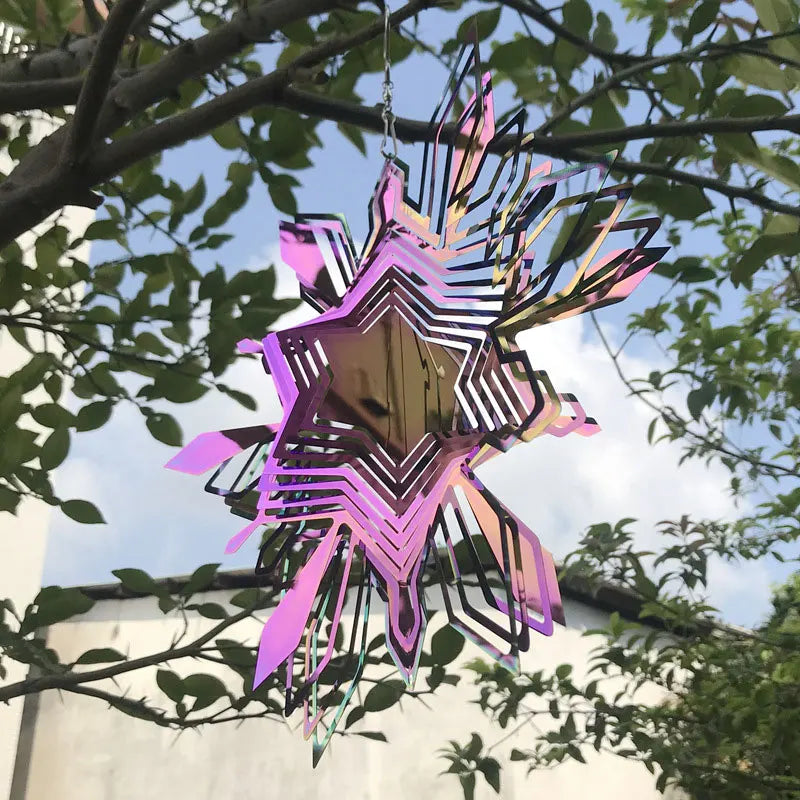 3D Wind Spinner Chime Heart Square Drop Shape Stainless Steel Rotating WindChime For Both Outdoor Garden And Indoor