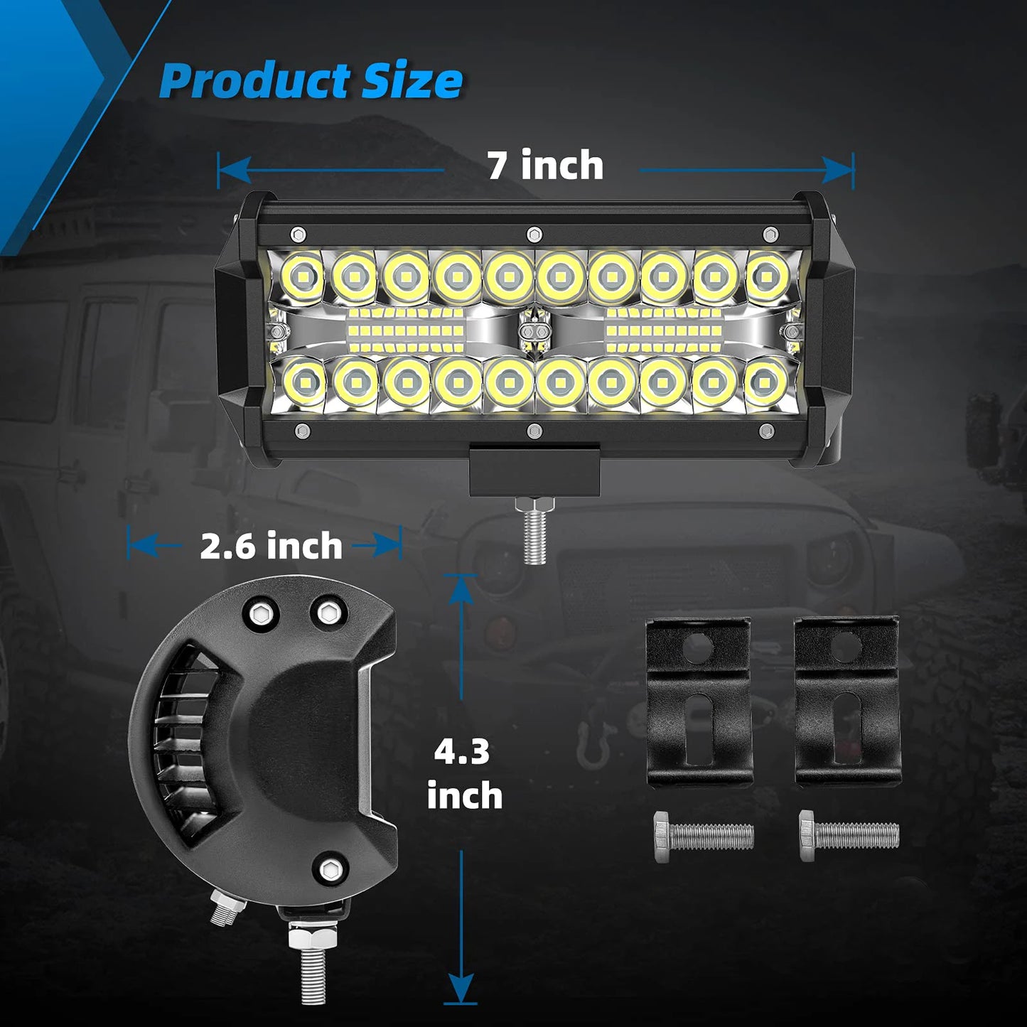 4" 7" inch 12V 24V LED Bar Off Road Spot Flood Combo LED Work Light Bar for Car Truck 4x4 LADA Niva Auto Driving LED Fog Lights