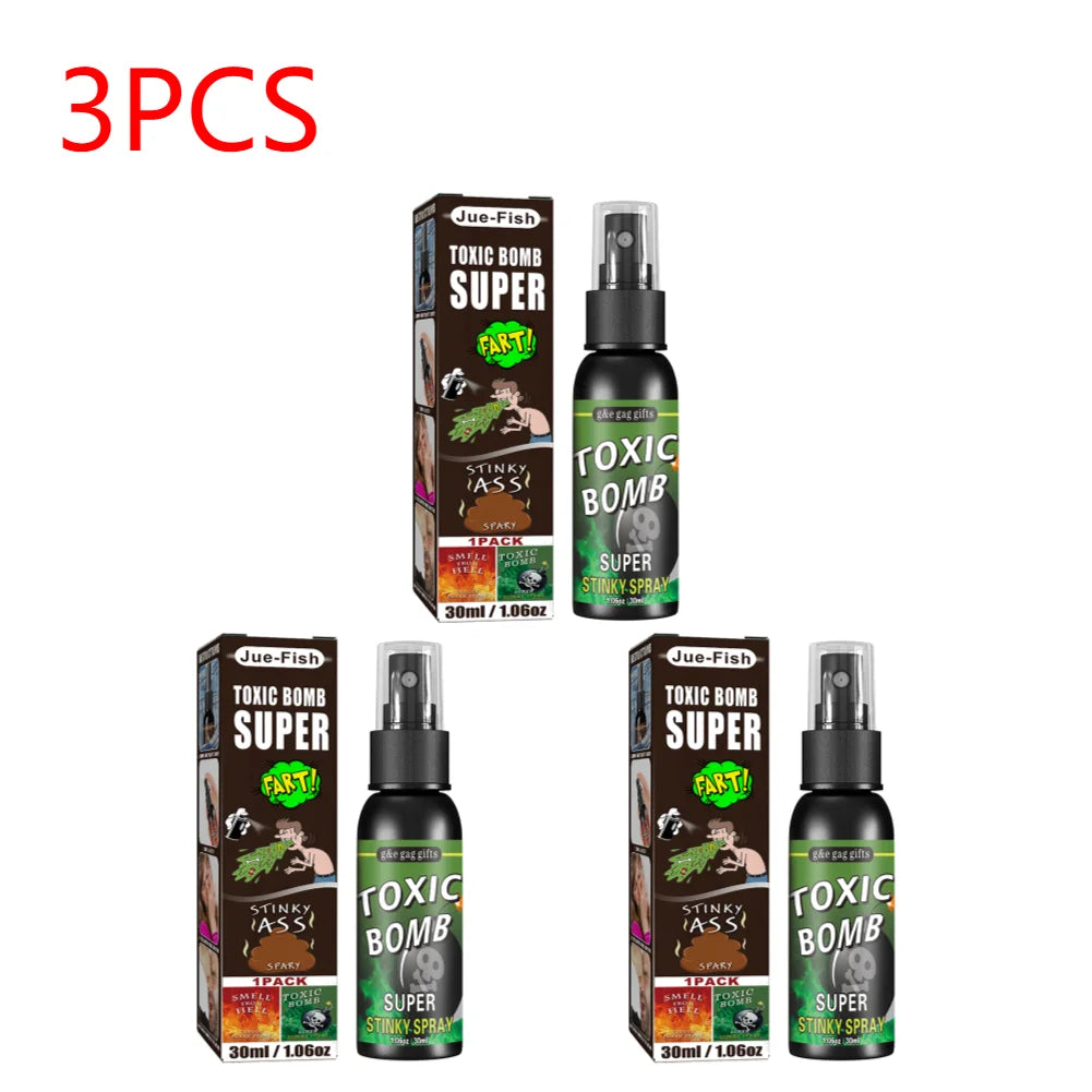 30ml Fart Gag Spray Prank Joke Plastic Spray Can Stink Party Supplies Stinky Fart for Adults Kids Non Toxic Halloween Funny Toys
