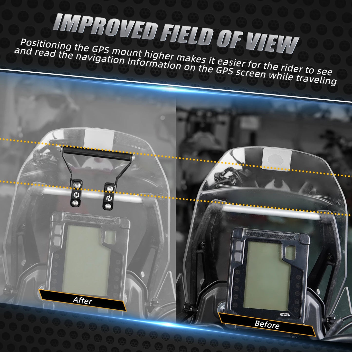 12MM Motorcycle GPS Mount Bracket For Yamaha 2019-2024 2023 Tenere 700 T700 XTZ700 Aprilia Tuareg 660 2022-2024 Tenere 700 Rally