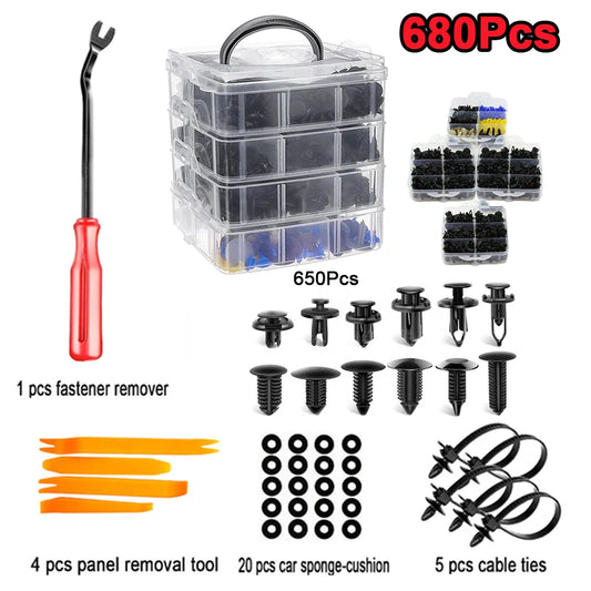 Auto Fastener Clip Kit Fender Rivet Clips Car Body Push Retainer Pin Rivet Bumper Door Trim Panel Retainer Mix Size Car Clip Set