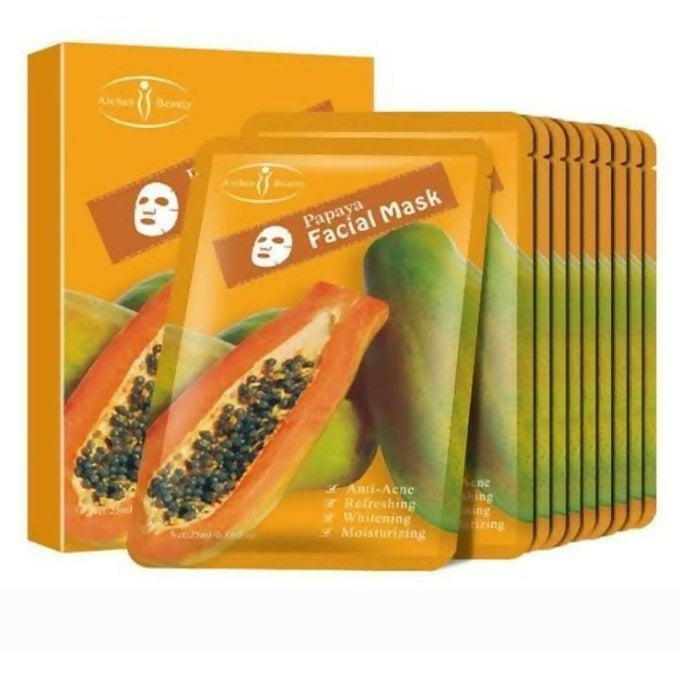 Aichun Beauty 10Pcs Papaya Facial Mask