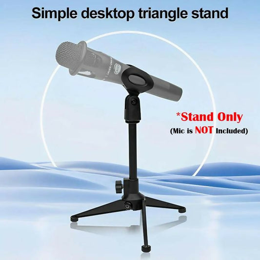 Vlogging Table Mini Microphone Stand Desktop Tripod Portable Adjustable Mic Clip Holder Bracket Lightweight