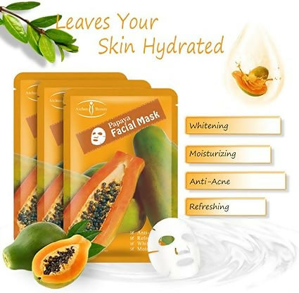 Aichun Beauty 10Pcs Papaya Facial Mask