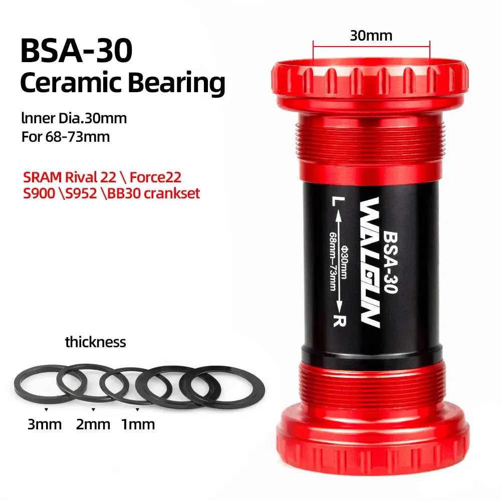 BSA Threaded Bike Bottom Bracket Ceramic BB BSA24 BSA30 BSA29 English for MTB Road Bikes 24mm 30mm 29mm Shell Bicycle Crank
