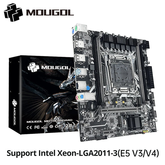 MOUGOL New X99 Gaming Motherboard USB3.0 Supports M.2 NVME SSD Dual Channel DDR4 ECC Memory LGA2011-3 for Desktop Computer Combo