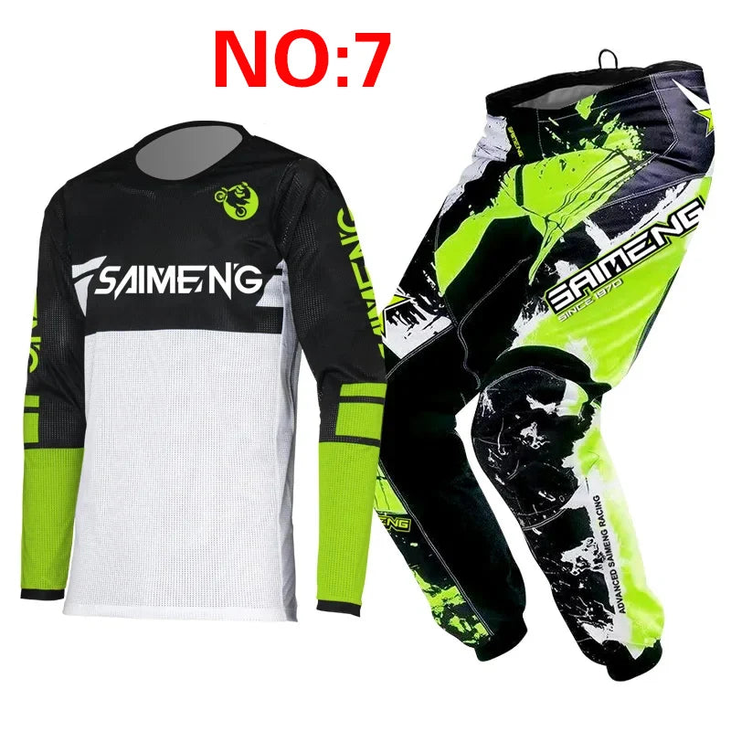 SIZE 20 22 24 26 28 saimeng children's enduro motocross gear set mx jersey pants motorcycle kits mtb Off Road youth racing suit