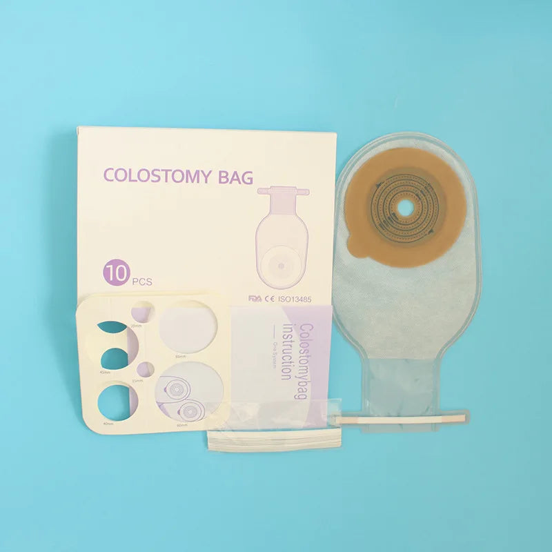JUSTLANG Medical Ostomy Bag Ostomy Bags One-piece System Colostomy Bags Disposable Colostomy Pouch Opening With Clip Closure