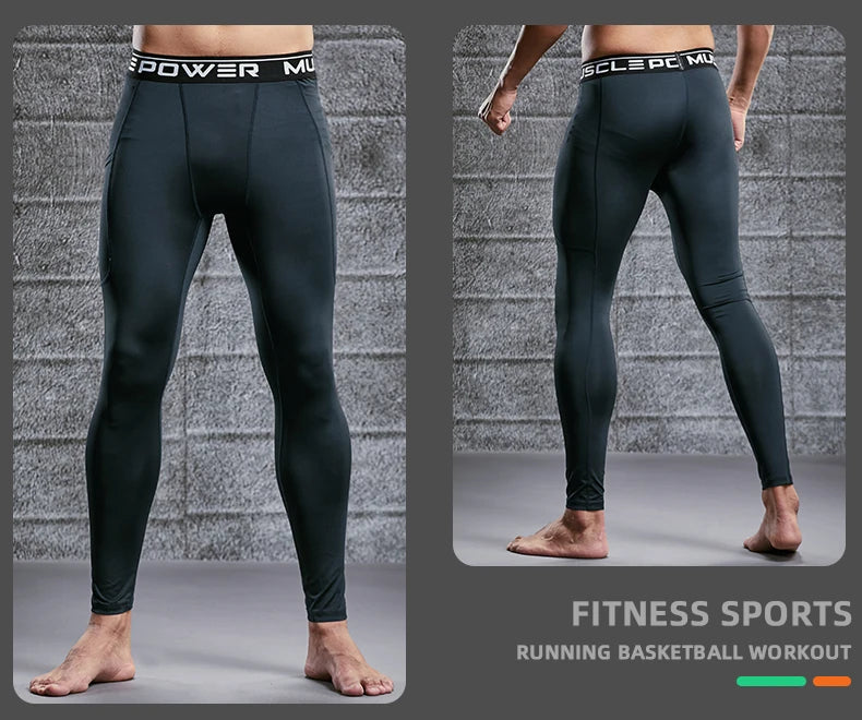 Gym Mens Fitness Running Sport Pants Athletics Tight Leggings Joggings Skinny Yoga Compression Trousers Lycra Sweatpants Dry Fit