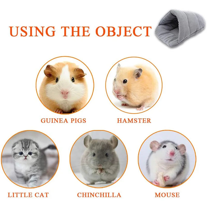 Guinea Pig Warm Bed Rabbit House Hamster Sleeping Bag Small Pet Cave Nest Soft Fleece Slippers Bed Small Pets Supplies