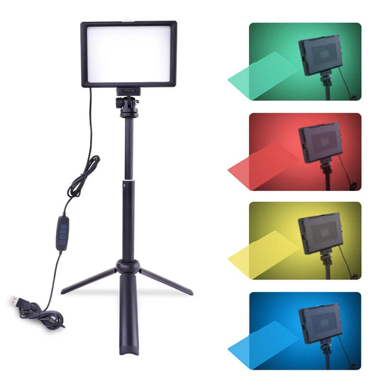 LED Photography Video Light Panel Lighting Photo Studio Lamp Kits For Shoot Live Streaming Youbube With Tripod Stand RGB Filters