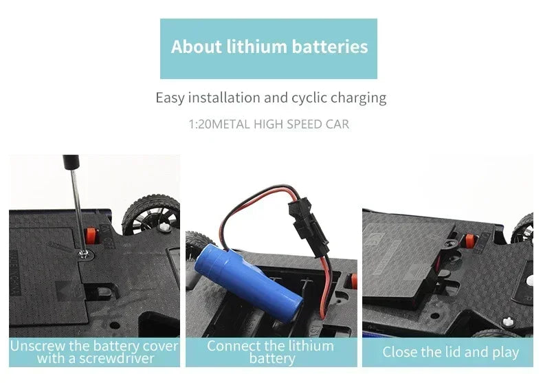 1:18 Radio Remote Control Car Chargeable RC Car High Speed 15km/h 2.4G With LED Light Toys for Boys Girls Vehicle Racing Hobby