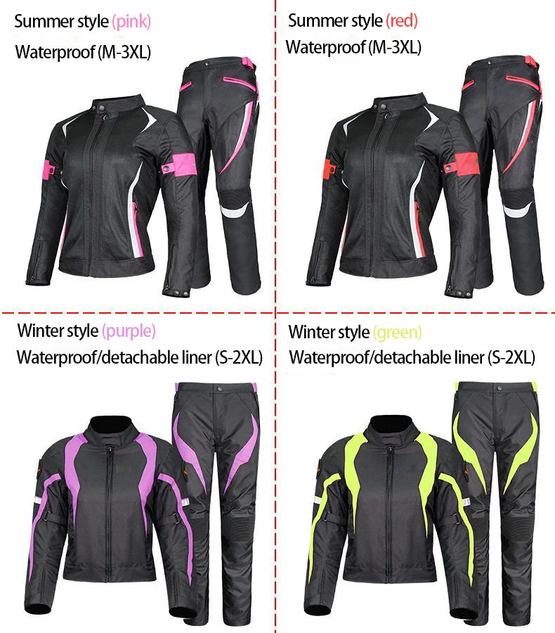 Motorcycle riding wear summer female waterproof motorcycle suit set slim-fit anti-fall four seasons racing clothing