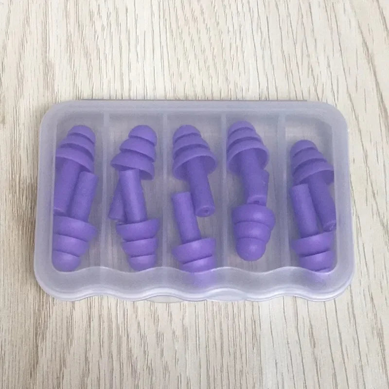 Soft Silicone Earplugs for Adults and Children Waterproof Swimming Earplugs Anti-Noise Ear Clips, Swimmers Diving 5Pairs per Box