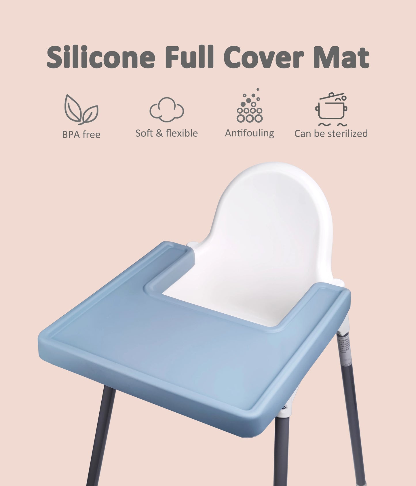 Antilop Full Cover High Chair Mat Dinning Placemat Highchair Tray Baby Silicone Placemat For Kids