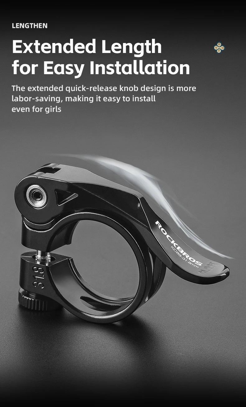 ROCKBROS Bicycle Seat Post Clamp Aluminum Alloy Installation Quick Release Cycling Seat Clamp Convenient Bike Parts Seatpost