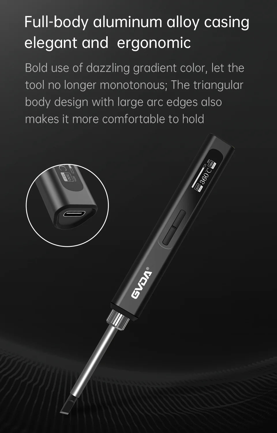 GVDA Smart Electric Soldering Iron 65W Adjustable Constant Temperature Fast Heat Portable Soldering Iron Station Kits with Tips