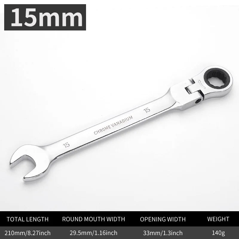 Flexible  Action Wrench Spanner Nut Tool Head  Metric Spanner Open End and Ring Wrenches Tool