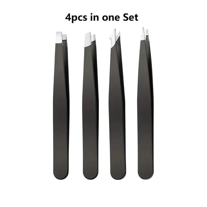 Eyebrow Tweezer Colorful Hair Beauty Fine Hairs Puller Stainless Steel Slanted Eye Brow Clips Removal Makeup Tools