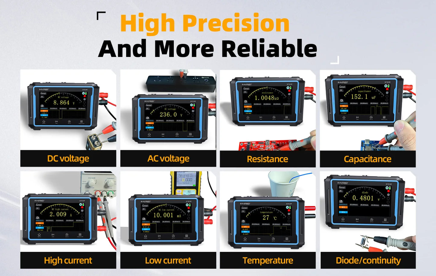 2C53P Touch Screen Portable Digital OSC Multimeter Signal Source 3in1 2 Channel 50MHz 250Ms/S 19999 Counts