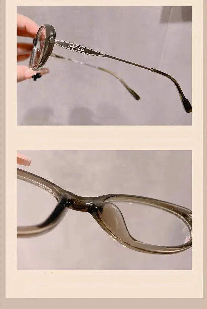 Fashionable Thick Edge Oval Small Frame Anti-blue Light Reading Glasses For Women Senior Middle-aged And Elderly Glasses