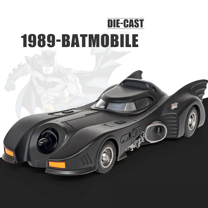 1:18 1989 Batmobile Die-cast Car with Batman Figure, Toys for Kids and Adults , Black