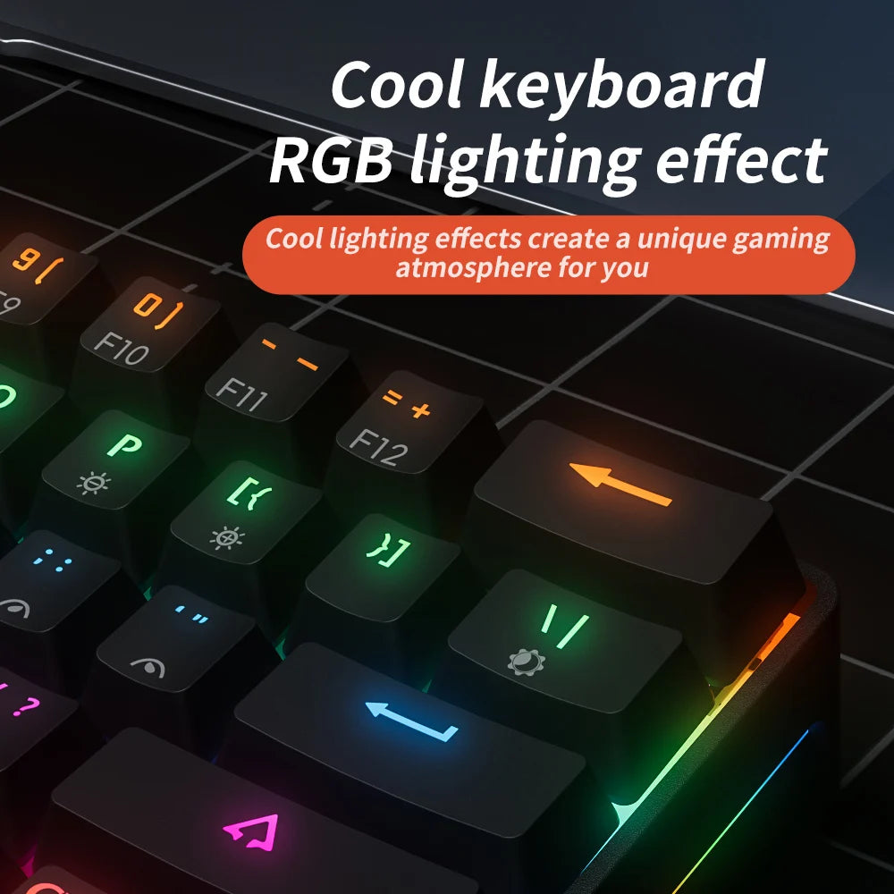 MUCAI 61USB Wired Mechanical Keyboard Red Axis 61 Keys Hot Swappable Interface RGB Lighting Compact Practical Design