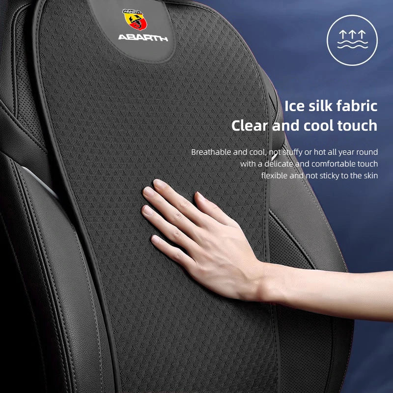 Car Ice Silk Seat Cushion Seat Covers For Fiat 500 Abarth Punto Panda Doblo Stilo Backrest Mat Rear Seat Cushion Car Interior