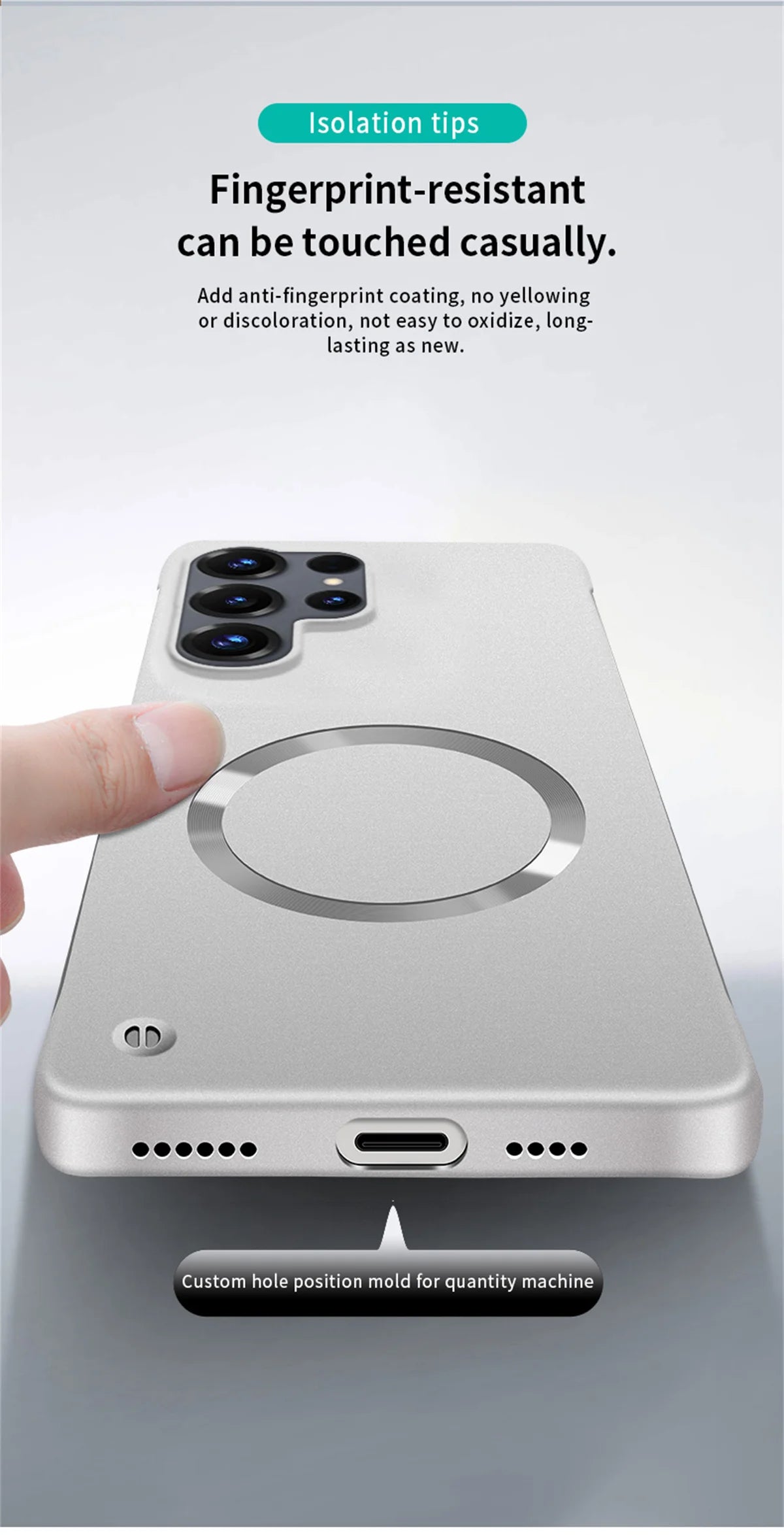 Ultra Thin PC Frameless Magnetic Phone Case for Samung S26 Ultra S25 Edge S24 FE S22 S23 Plus A56 A55 for Magsafe Matte Cover