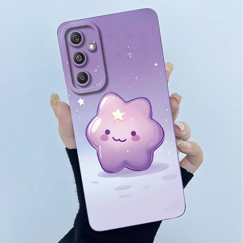 For Samsung Galaxy M34 M35 5G F34 5G Simplicity Flowers Liquid Shockproof Silicone Soft Phone Cover For SamsungM34 5G Case