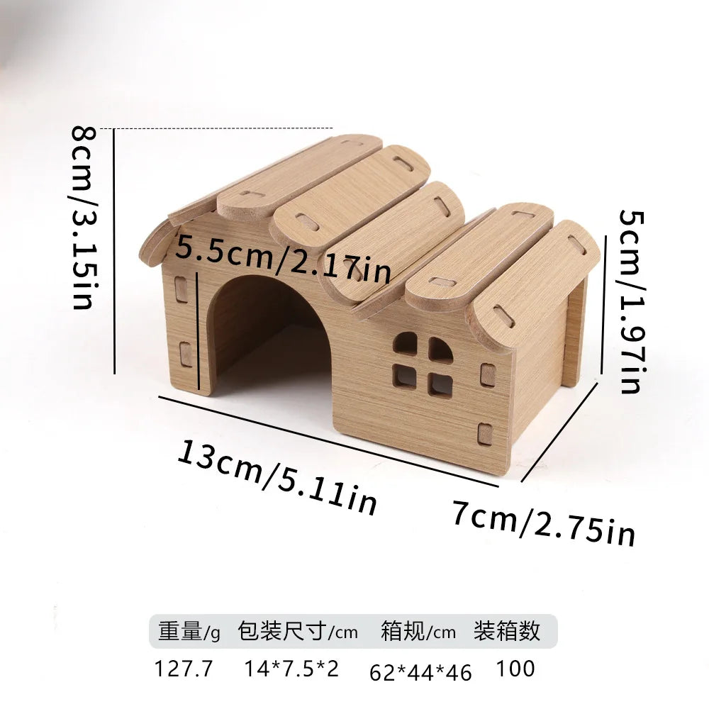 Hamster Squirrel Solid Wood Avoidance House Hedgehog Wooden House Golden Bear Nest Dutch Pig Dormitory Rutin Chicken Large House