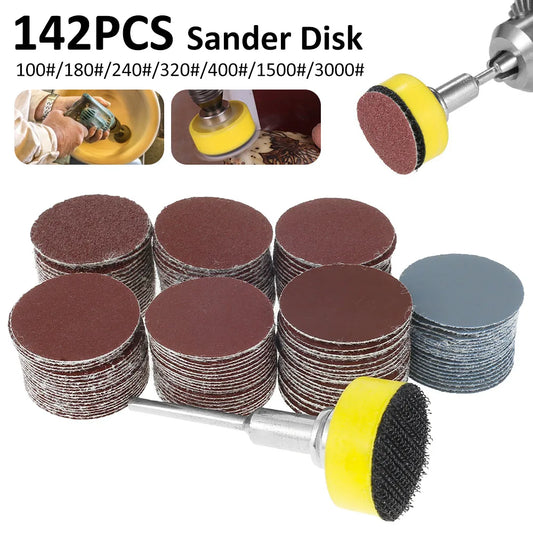 142pcs 1Inch Sanding Discs Pads Set 100-3000 Grit Abrasive Polishing Pad Kit For Rotary Tool Sandpapers Accessories Dropshipping