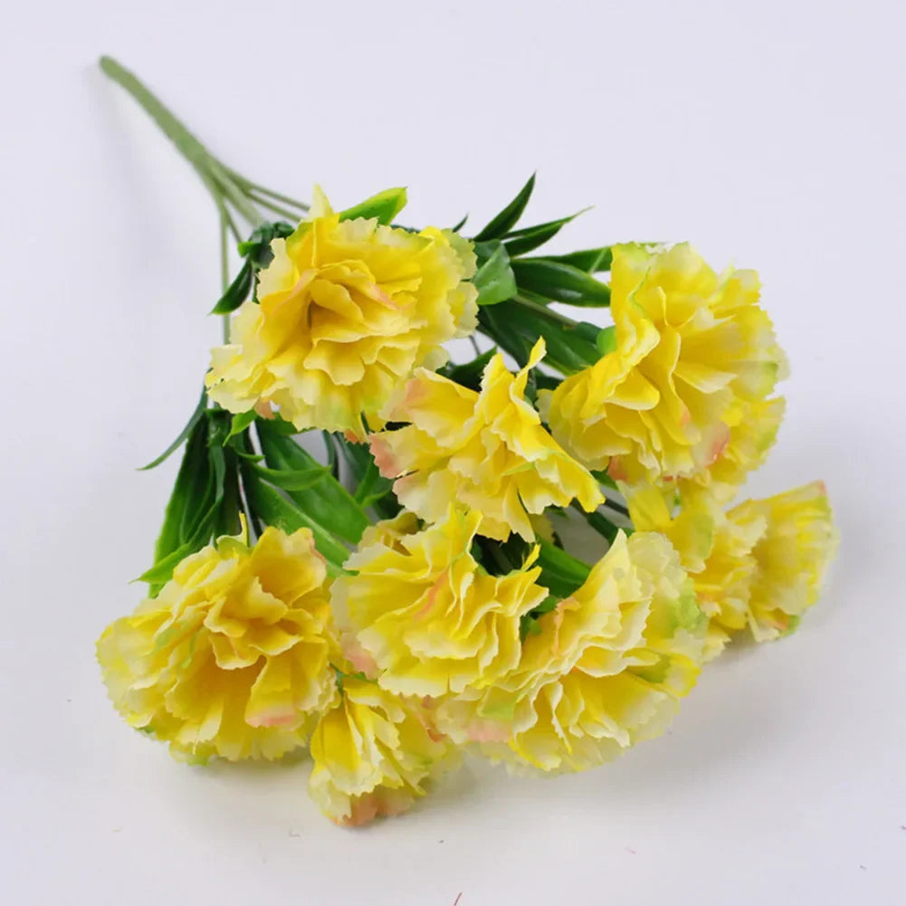 1 Bouquet Carnation,Outdoor UV Resistant No Fade Artificial Flower,Carnation Silk Forever Flowers For Home Party Wedding Decor