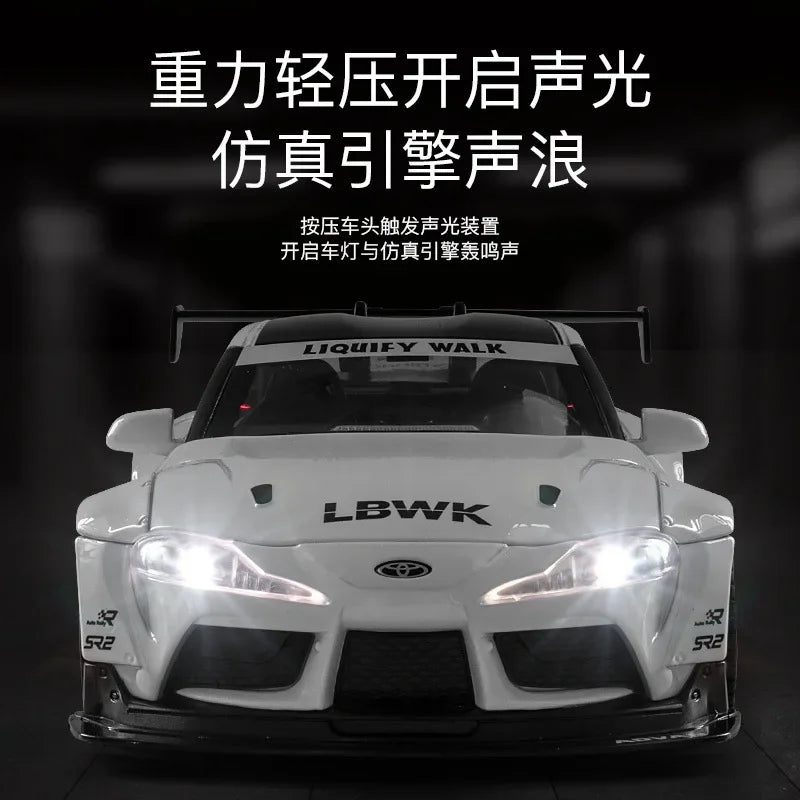 1:22 Toyota SUPRA Racing Car Model Alloy Diecasts & Toy Metal Vehicles Toy Car Model High Simulation Sound Light Kids Toys