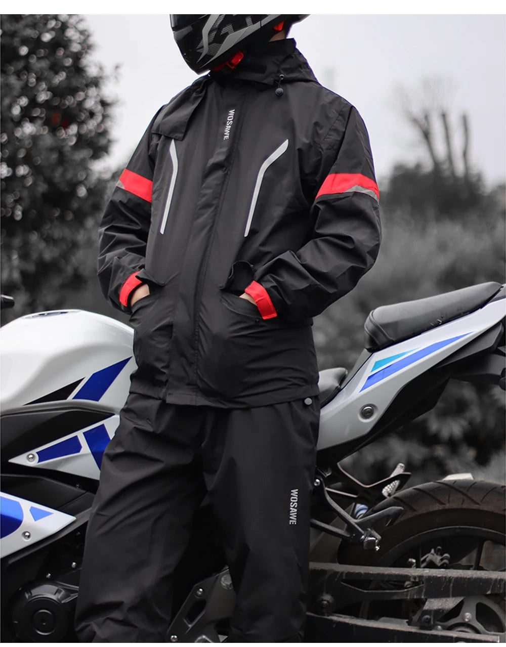 Motorcycle Raincoat Suit Rainstorm Prevention Jacket Pants Camping Hik NairoMarket