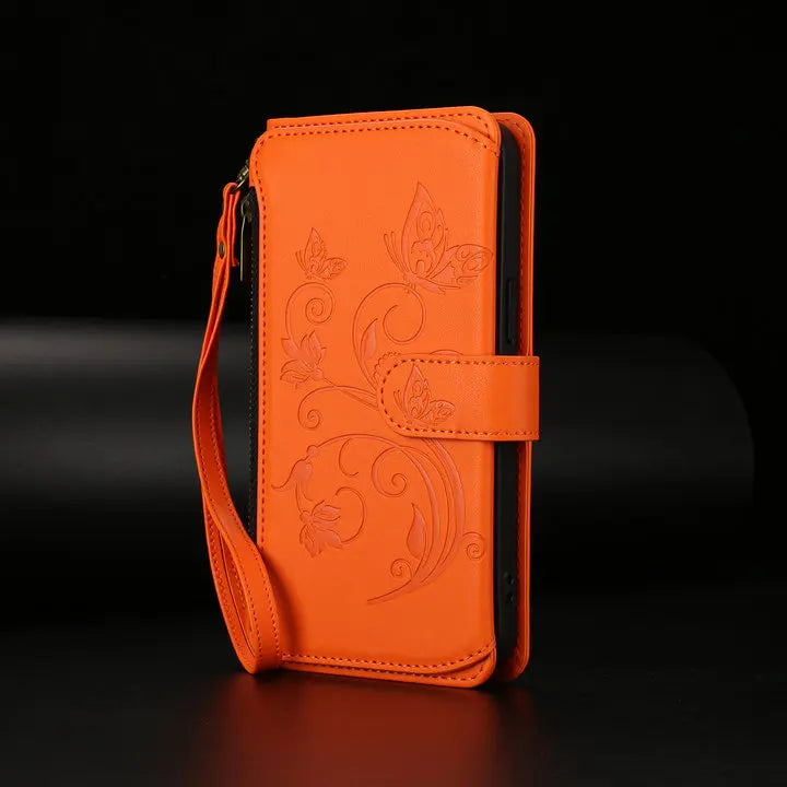 For Tecno Camon 50 Pro 2026 Edmboss Floral Zipper Leather Wallet Case for Tecno Camon 40 Premier Case Camon 50 40 Pro Funda