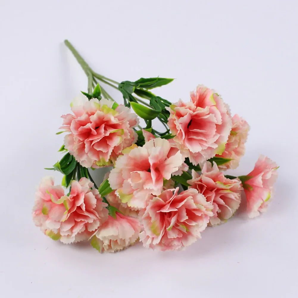 1 Bouquet Carnation,Outdoor UV Resistant No Fade Artificial Flower,Carnation Silk Forever Flowers For Home Party Wedding Decor