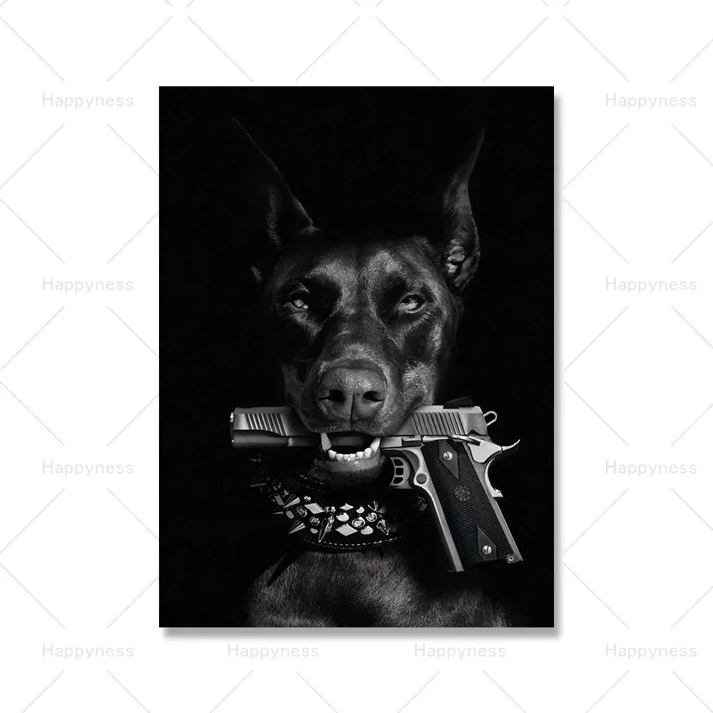 Fashion Sexy Women Wall Art Poster Leopard Dog Art Print Luxury Brand Car Canvas Painting Modern Pictures Living Room Home Decor