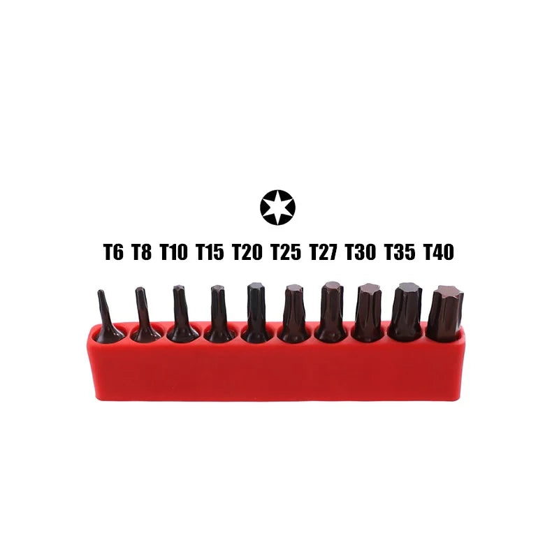 1~10PCS lot 1/4 Inch Alloy Steel 25MM Long Magnetic Torx Screwdriver Bits Set Hand Tools T8 T10 T15 T20 T25 T27 T30 T35