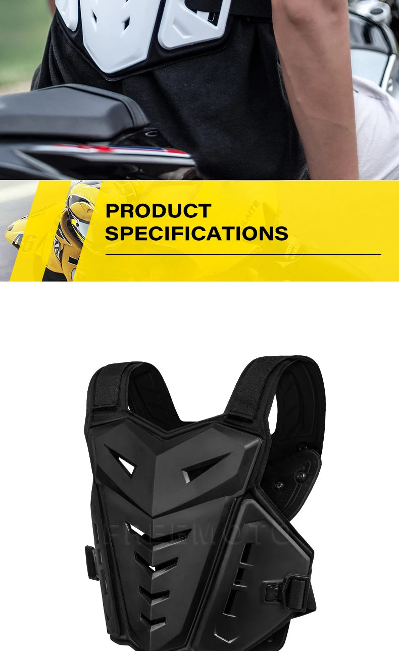Motocross Body Armor Motorcycle Jacket Motocross Moto Vest Back Chest Protector Off-Road Dirt Bike Protective Gear