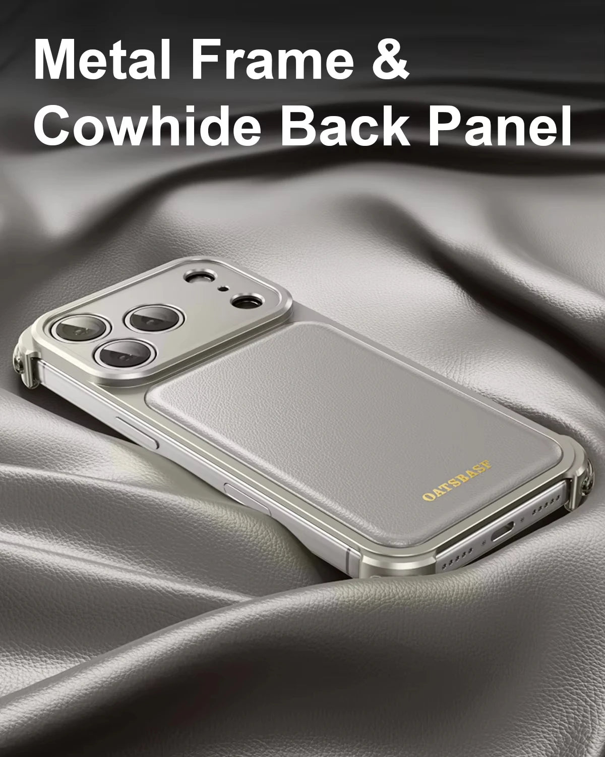 Luxury Bounce Magnetic Leather Mobile Phone Case For IPhone 17 16 Pro Max Frameless Aluminum Metal Bumper Shockproof Back Cover