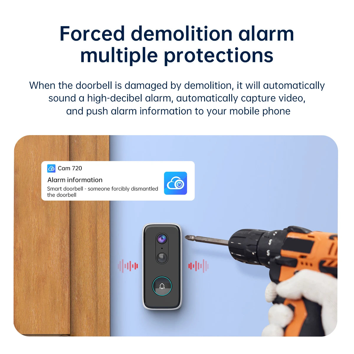 JOOAN 2K HD wireless doorbell camera, smart doorbell video Home Intercom HD night vision 2.4G WIFI rechargeable security doorbel