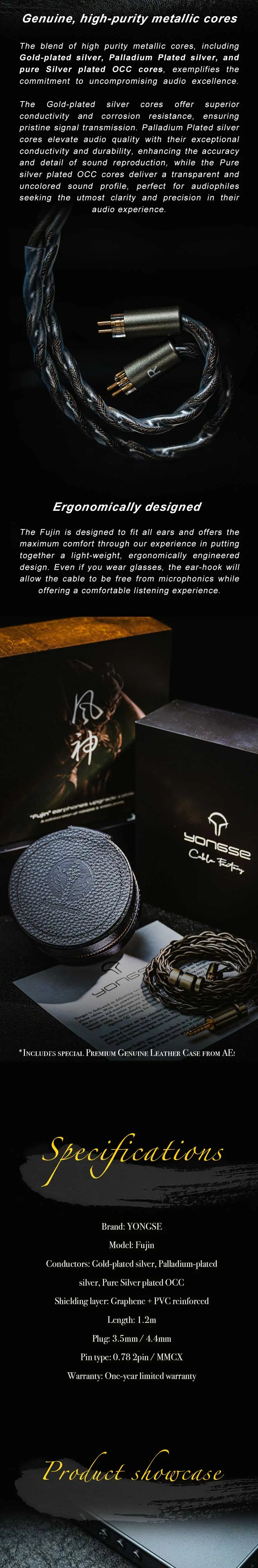 Angelears x Yongse Fujin Flagship Upgrade Cable Furukawa Cores Gold-Silver Alloy Palladium-plated Silver Pure Silver-plated OCC