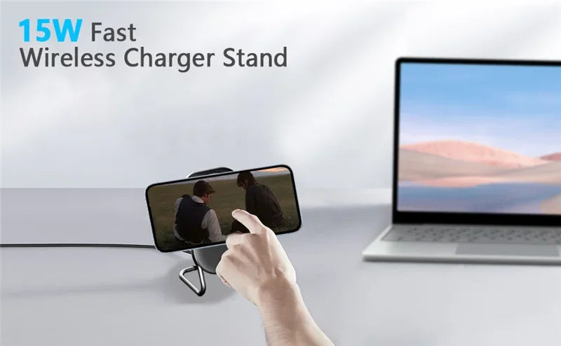 Magnetic Wireless Charger Stand Fast Charging Pad for iPhone 15 14 13 12 Pro Airpods Magnet Phone Chargers Holder Dock Station