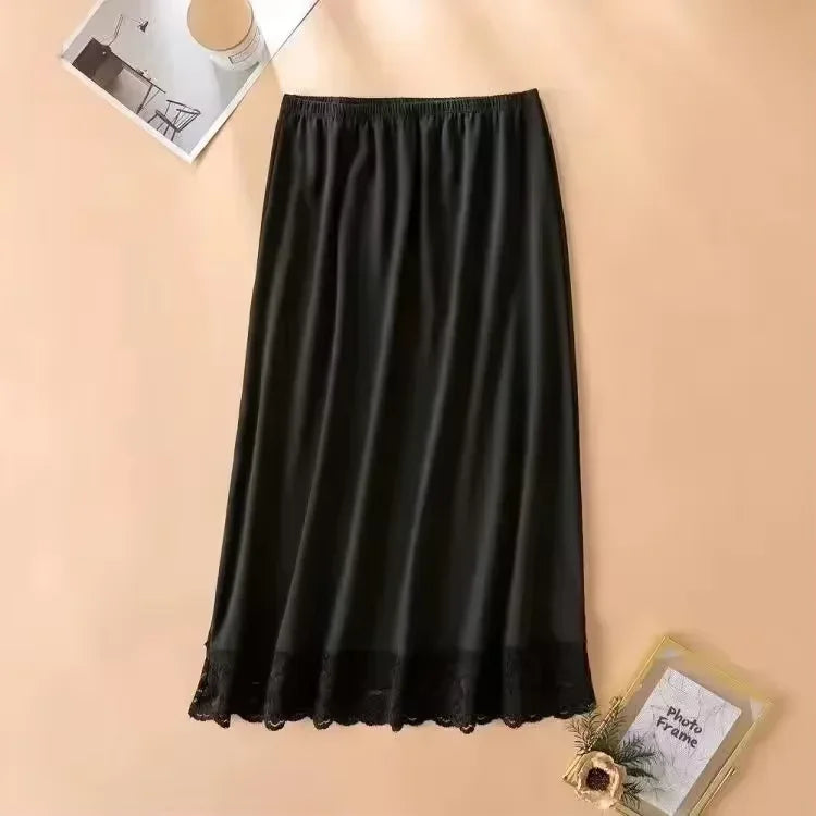3 Lengths Basic Underskirt Modal Female Half Length Skirt Lace Slip Innerwear Short Skirt Women Half Slip Dress Petticoat
