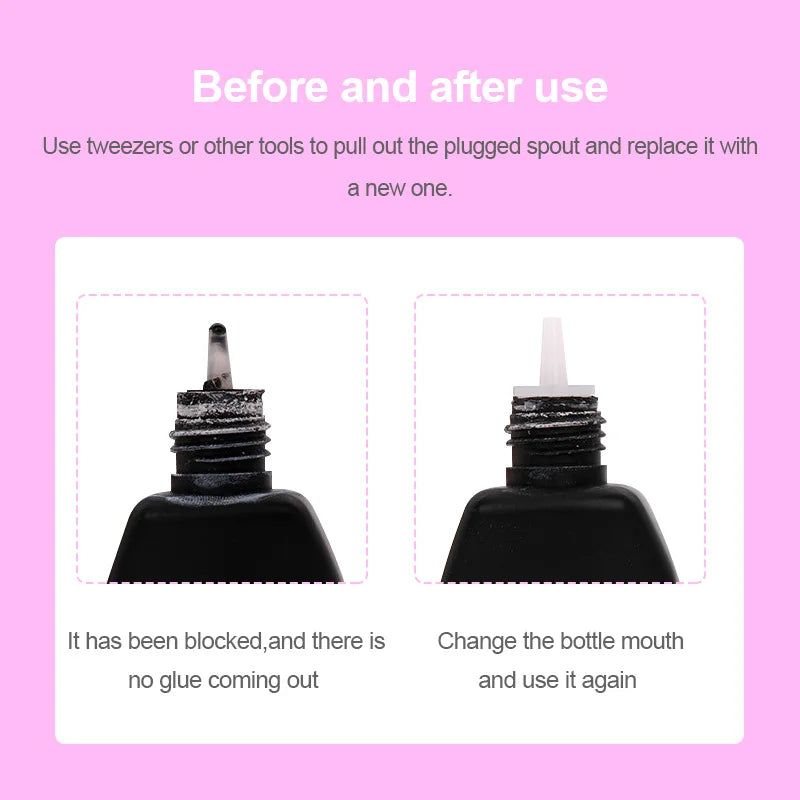 50/100/200pcs Glue Blocking Needle Anti-clogging Tool Glue Spout Replacement Spout Eyelash Extensions Accessories