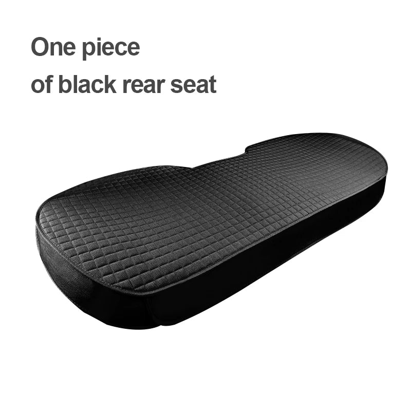 Flax Car Seat Cover Four Seasons Front Rear Linen Fabric Cushion Breathable Seat Protector Mat Pad for Auto Interior Accessories