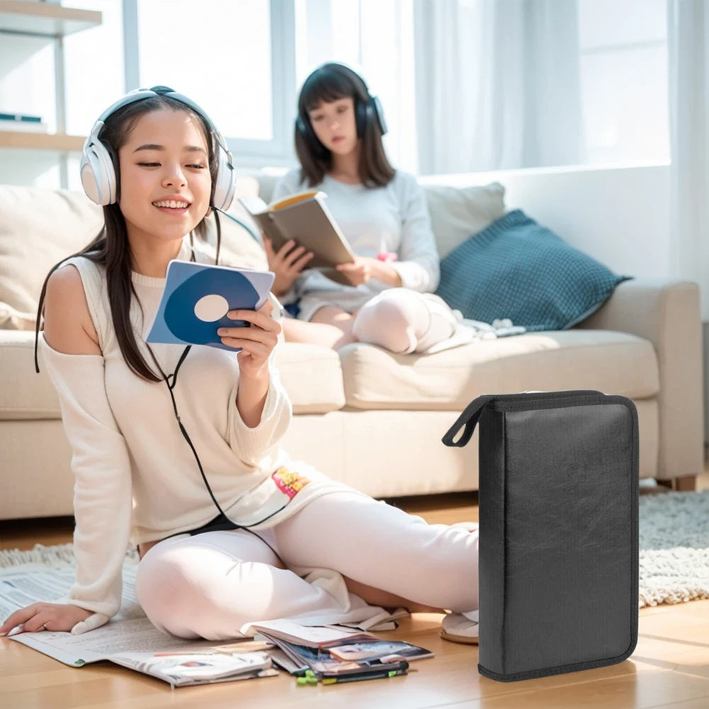 Album Storage Sleeve Dustproof Zipper Album Storage Holder Case Double-side CD DVD Storage Organizer Wallet Album Carrying Case