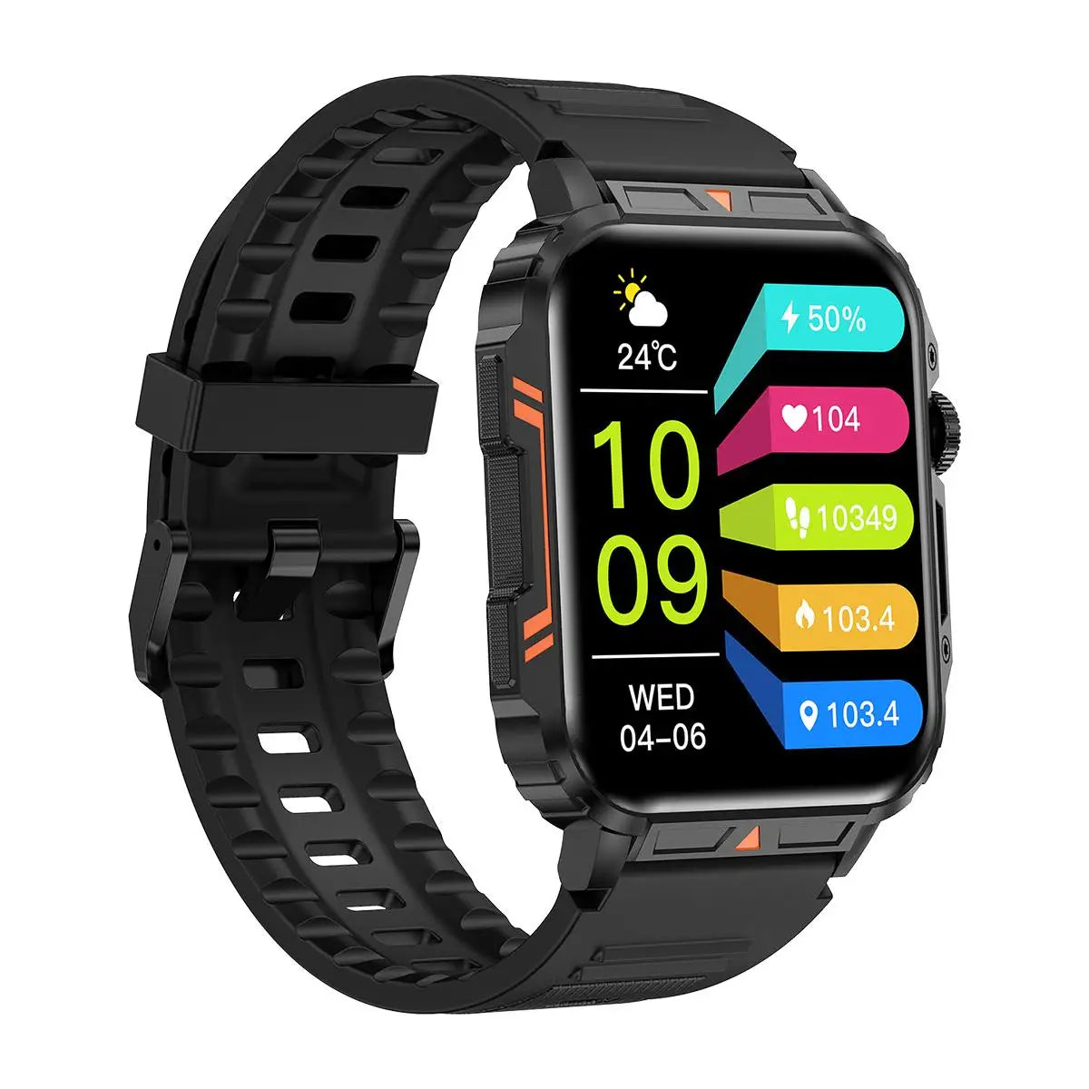 Smartwatch 1.95'' IPS Screen Health Monitoring 340 Big Battery IP68 Waterproof Sport Fitness Android IOS for Men