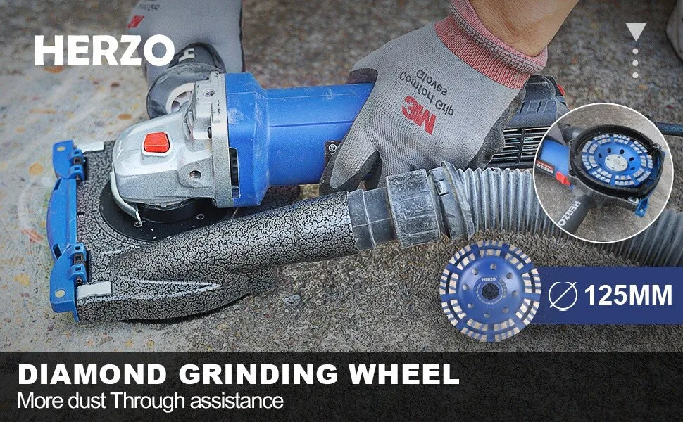 HERZO 125MM Aluminium  Grinding Dust Shroud For Angle Grinder With 125MM Grinding wheel
